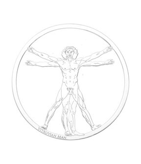 MY iMenso "Vitruvian man" cover 33mm insignia (925/rhod-plated) - uitlopend