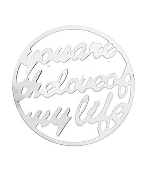 MY iMenso "you are the love of my life" 33mm fantasy insignia (925/rhod-plated) - uitlopend