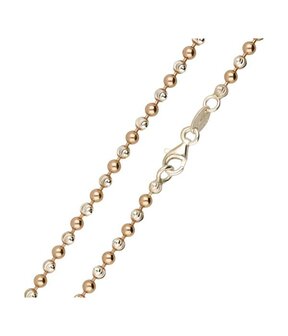 MY iMenso &quot;bead&quot; 50cm necklace (925/rosegold-plated) two tone
