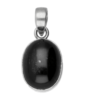 Zilveren Black star Diopside ovaal kettinghanger