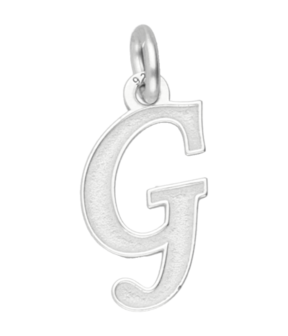 Zilveren letter G sierlijk mat-glans kettinghanger