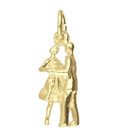 Gouden Danspaar ketting hanger