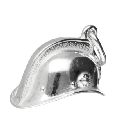Zilveren Brandweerhelm ketting hanger - luxe