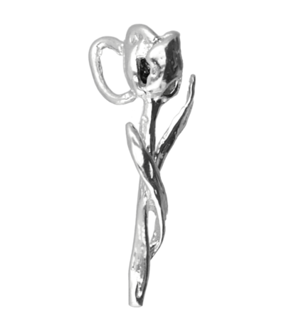 Zilveren Tulpje ketting hanger