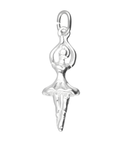 Zilveren Balletdanseres ketting hanger - 2