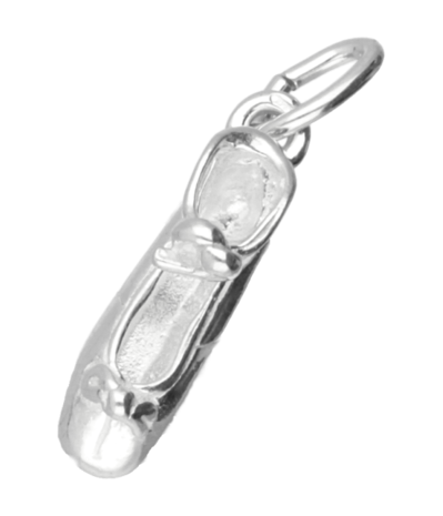 Zilveren Balletschoen ketting hanger - middel