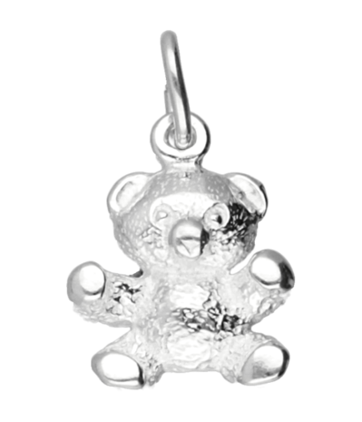Zilveren Teddybeer ketting hanger