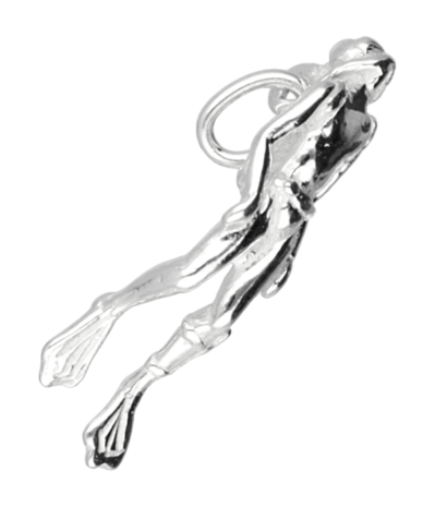 Zilveren Duiker ketting hanger - middel