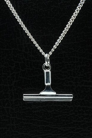 Zilveren Raamwisser ketting hanger