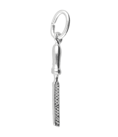 Zilveren Vijl ketting hanger - klein
