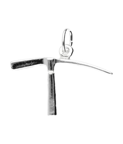 Zilveren Stratenmaker houweel ketting hanger - middel