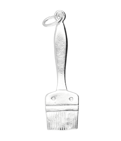 Zilveren Kwast ketting hanger - groot