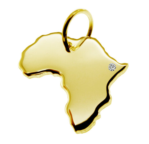 Gouden Landkaart Afrika ketting hanger