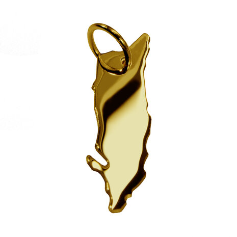 Gouden Landkaart Aruba ketting hanger