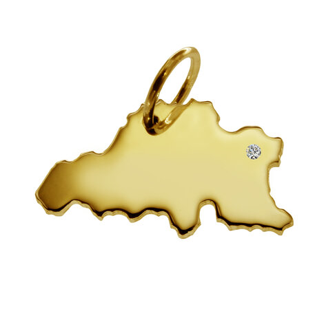 Gouden Landkaart België ketting hanger