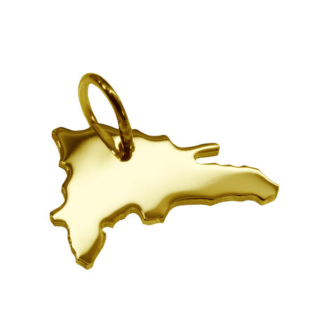 Gouden Landkaart Dominicaanse Republiek ketting hanger