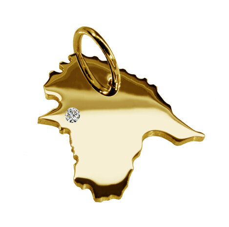 Gouden Landkaart Estland ketting hanger