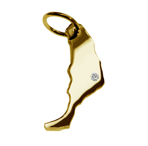 Gouden Landkaart Fuerte Ventura ketting hanger