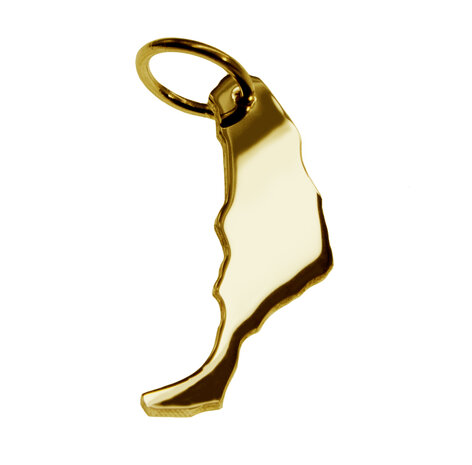 Gouden Landkaart Fuerte Ventura ketting hanger