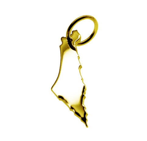 Gouden Landkaart Israël ketting hanger