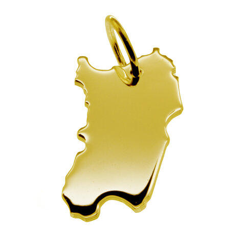 Gouden Landkaart Sardinië ketting hanger