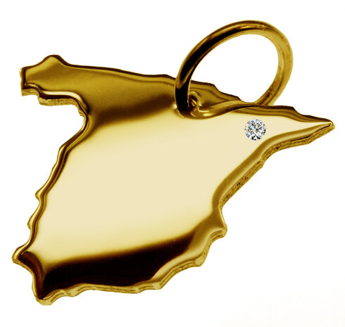 Gouden Landkaart Spanje ketting hanger