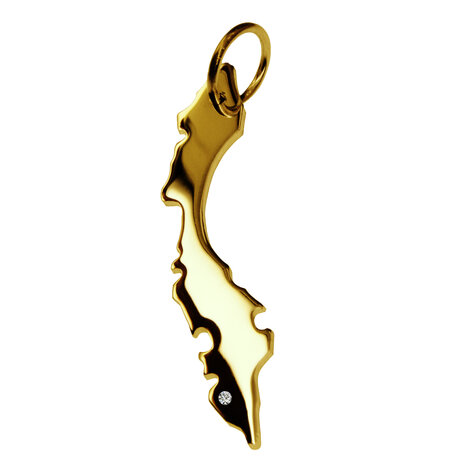 Gouden Landkaart Curacao ketting hanger