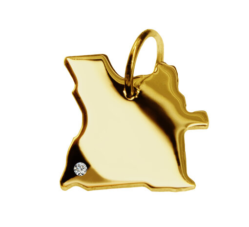 Gouden Landkaart Angola ketting hanger