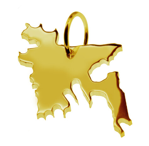 Gouden Landkaart Bangladesh ketting hanger