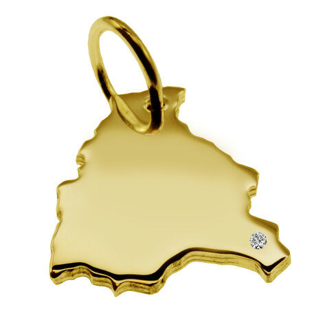 Gouden Landkaart Bolivia ketting hanger