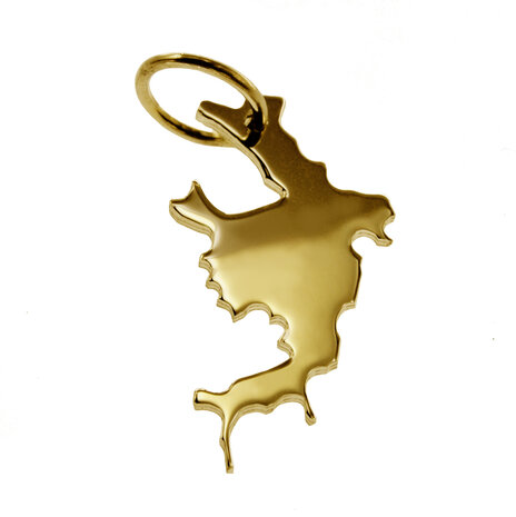 Gouden Landkaart Bora Bora ketting hanger