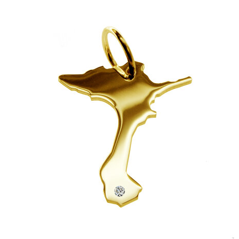 Gouden Landkaart Formentera ketting hanger