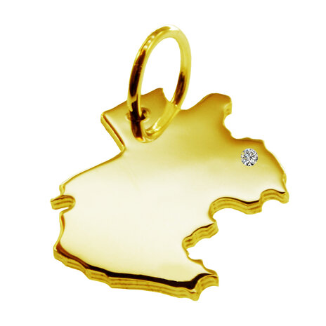 Gouden Landkaart Gabon ketting hanger