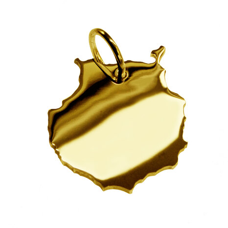 Gouden Landkaart Gran Canaria ketting hanger