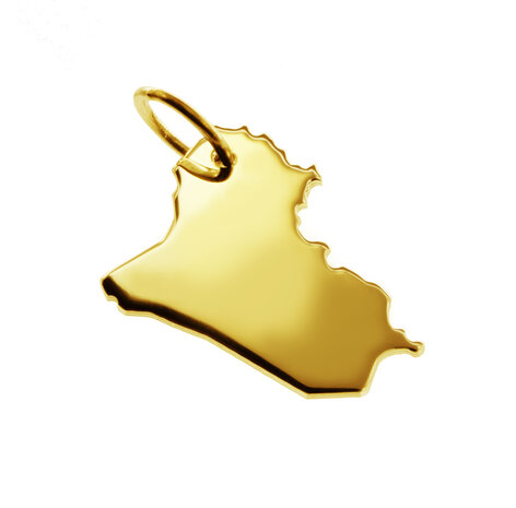 Gouden Landkaart Irak ketting hanger