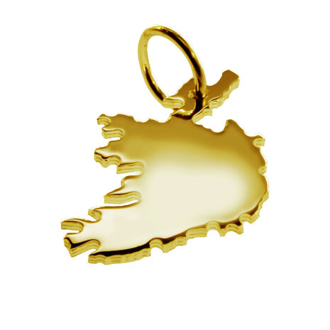 Gouden Landkaart Ierland Zuid ketting hanger