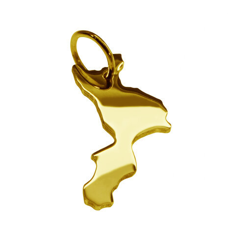 Gouden Landkaart Calabrië ketting hanger