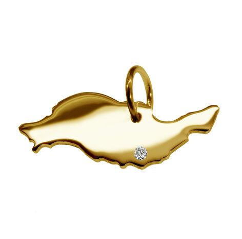 Gouden Landkaart Lanzarote ketting hanger