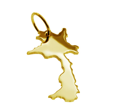 Gouden Landkaart Laos ketting hanger