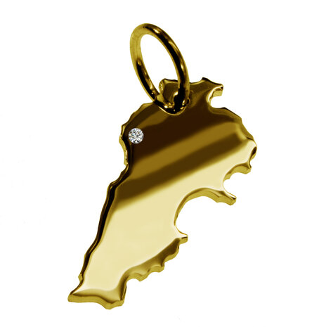 Gouden Landkaart Libanon ketting hanger