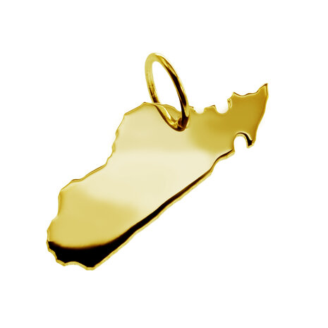 Gouden Landkaart Madagaskar ketting hanger