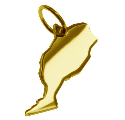 Gouden Landkaart Marokko ketting hanger