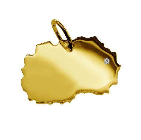 Gouden Landkaart Macedonië ketting hanger