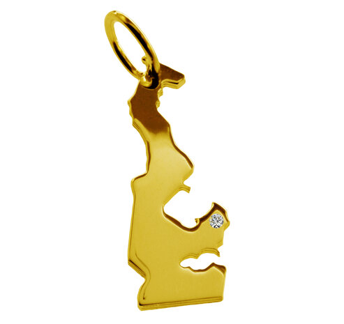 Gouden Landkaart Monaco ketting hanger