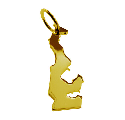 Gouden Landkaart Monaco ketting hanger