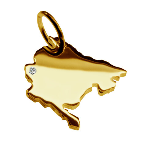 Gouden Landkaart Montenegro ketting hanger