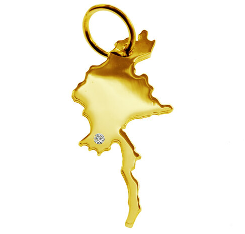 Gouden Landkaart Myanmar ketting hanger