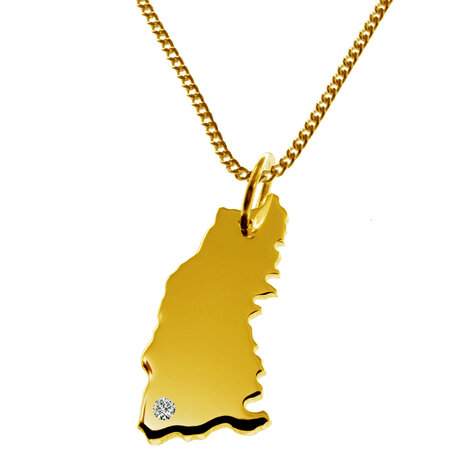 Gouden Landkaart Zwarte Woud ketting hanger