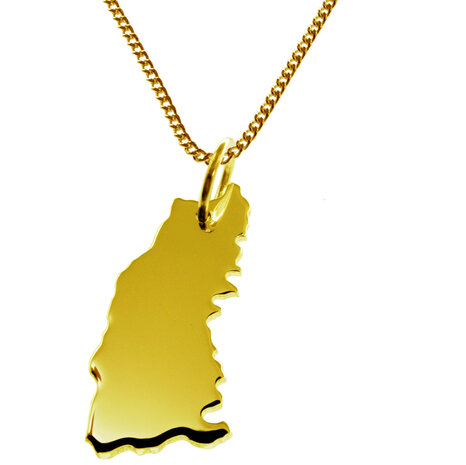 Gouden Landkaart Zwarte Woud ketting hanger