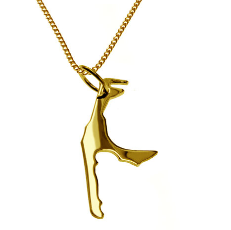 Gouden Landkaart Sylt ketting hanger